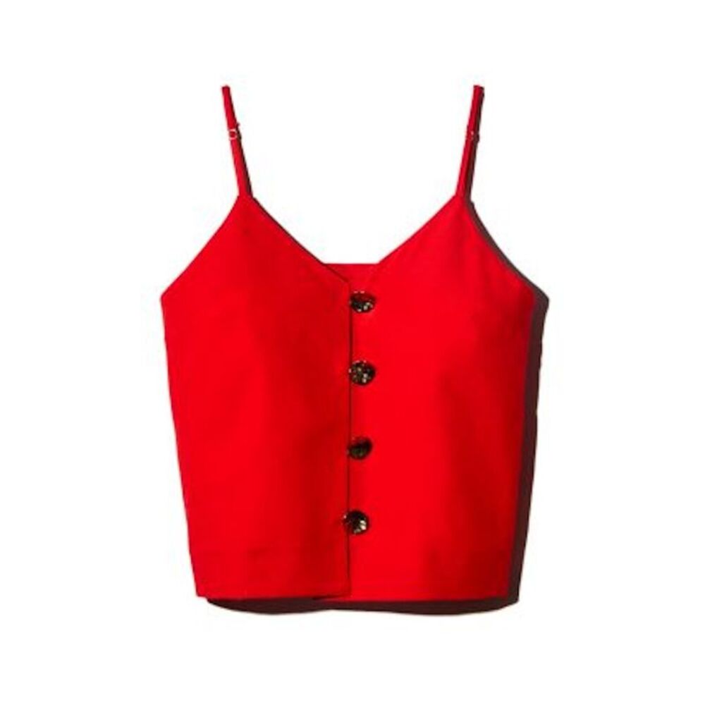 mother of pearl Womens Red Spaghetti Strap Tank Top Size: 12